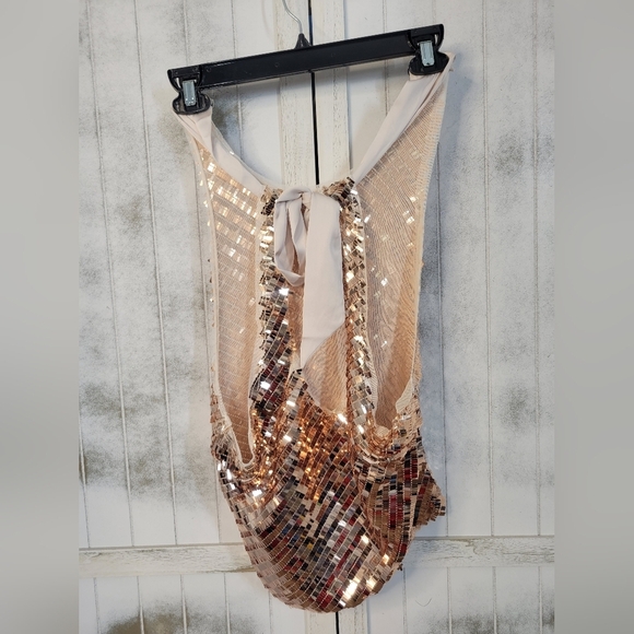 NWOT Free People Disco Fever Cami Champagne Small - Picture 4 of 7